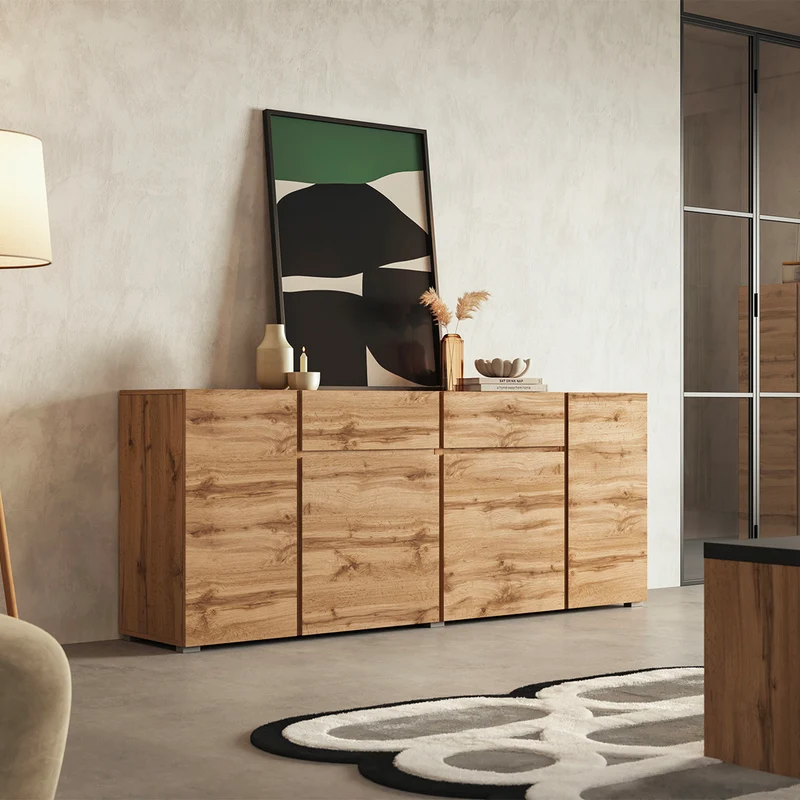 Buffet 4 portes 2 tiroirs Maxis Bois