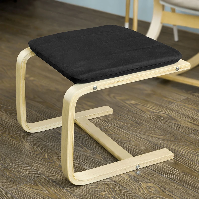 SoBuy FST38-SCH Repose pieds rembourré, Repose jambes- Noir