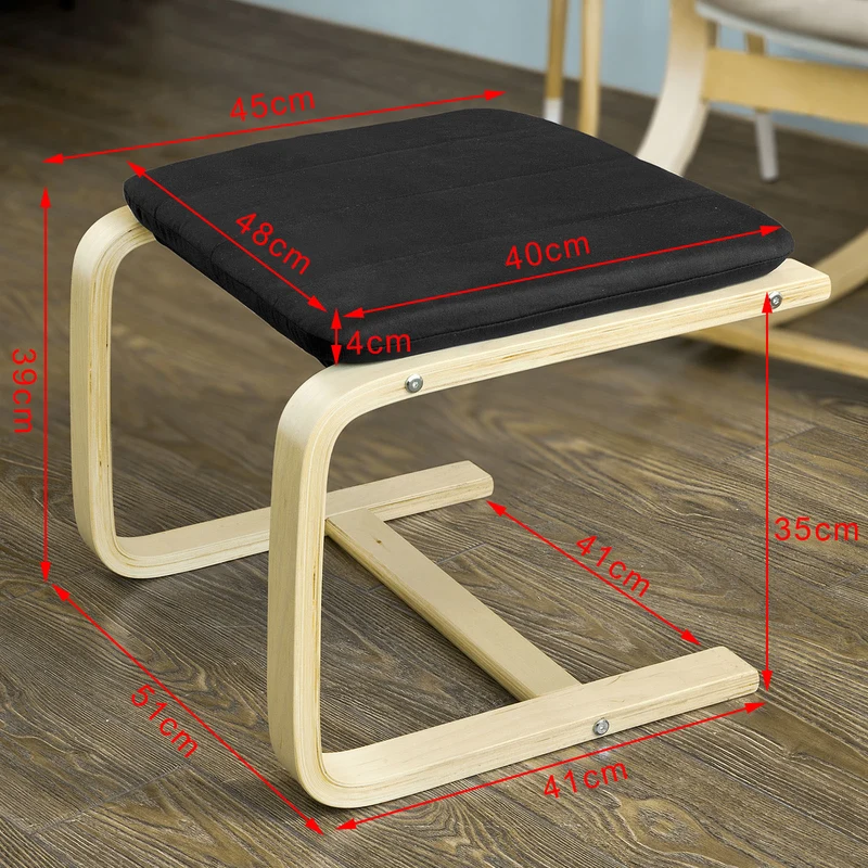 SoBuy FST38-SCH Repose pieds rembourré, Repose jambes- Noir