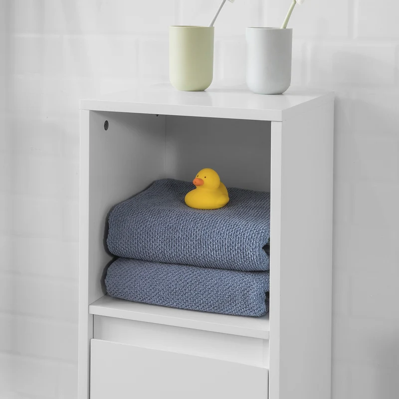 SoBuy BZR30-W Meuble Demi-Colonne Meuble Bas de Salle de Bain Armoire Commode Toilette Armoire de Salle de Bain avec tiroirs