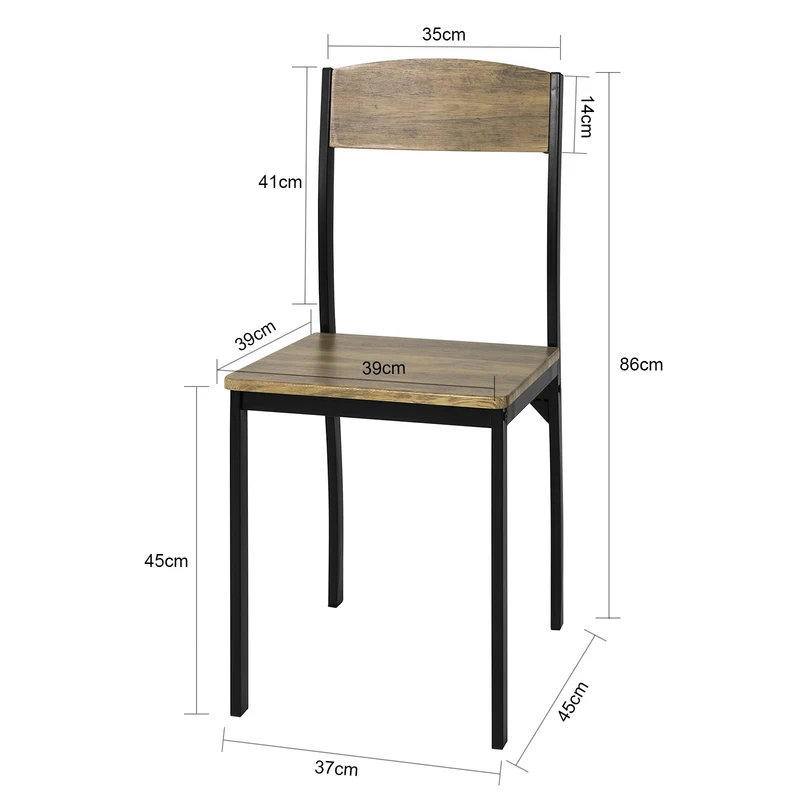 SoBuy FST73-Nx4 Lot de 4 Chaises de Cuisine en Métal Chaises de Salle à Manger avec Dossier Chaise sans la table