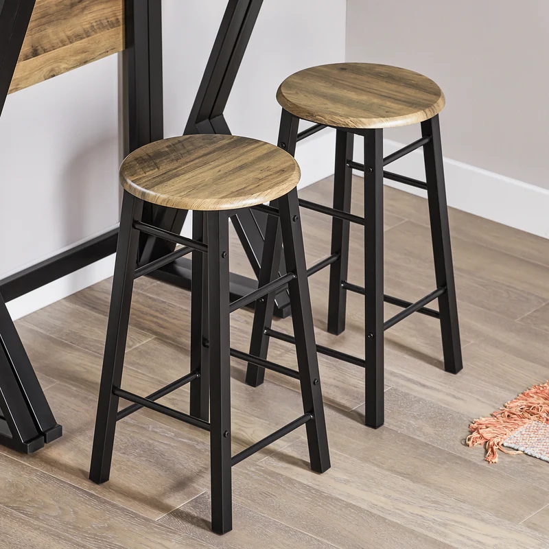 SoBuy OGT24-N Set de 1 Table + 4 Chaises Ensemble Table de Bar bistrot + 4 tabourets Table Mange-Debout Table Haute Cuisine Table à Manger