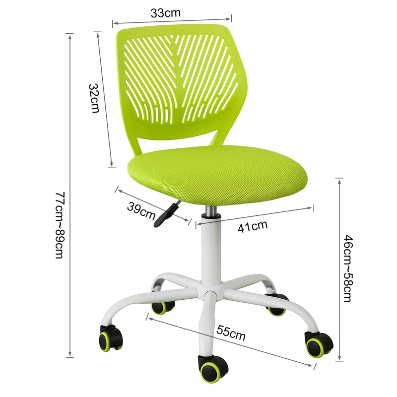 SoBuy FST64-GR Chaise Ergonomique Fauteuil Pivotant Hauteur Réglable
