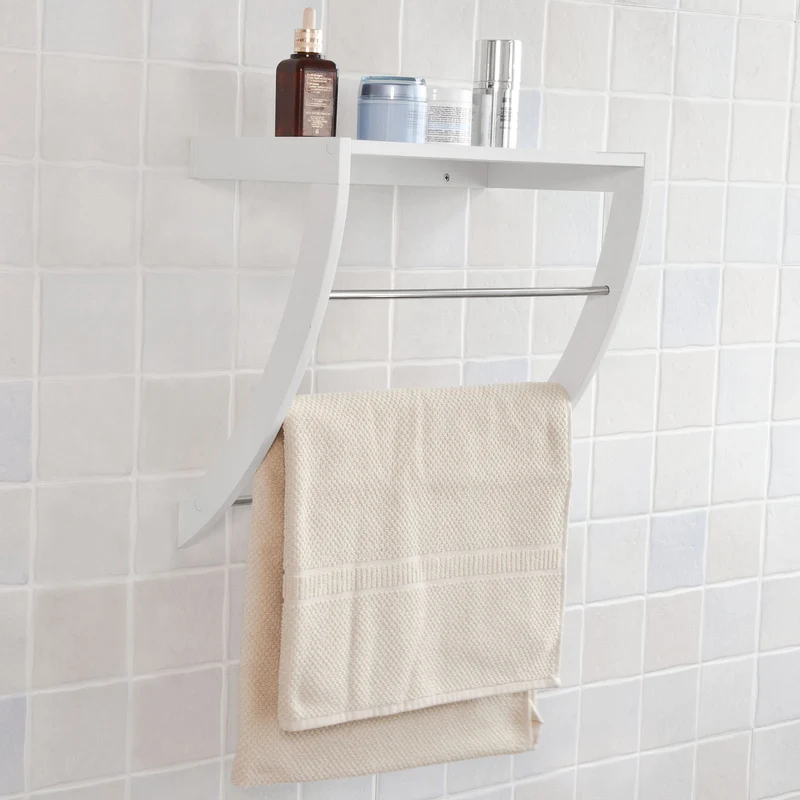 sebuyfr.comG47-W Porte-Serviettes Mural avec 1 Tablette et 3 Barres