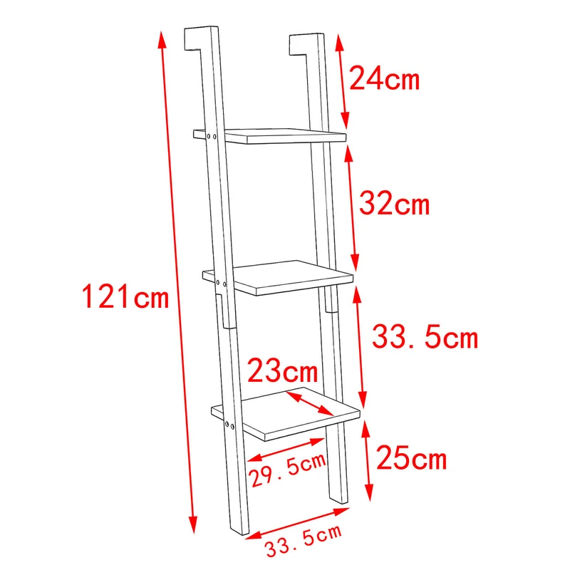 sebuyfr.comG32-W Étagère murale style échelle pour salon salle de bain Meuble de rangement