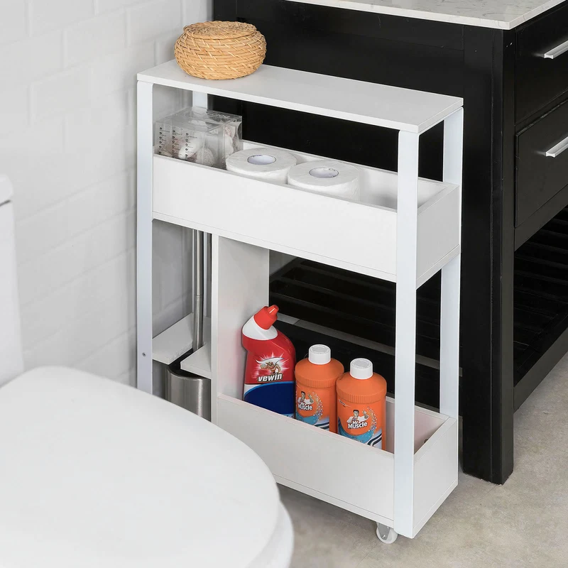 sebuyfr.comG270-W Meuble de Rangement Salle de Bain Support Papier Toilette Meuble WC