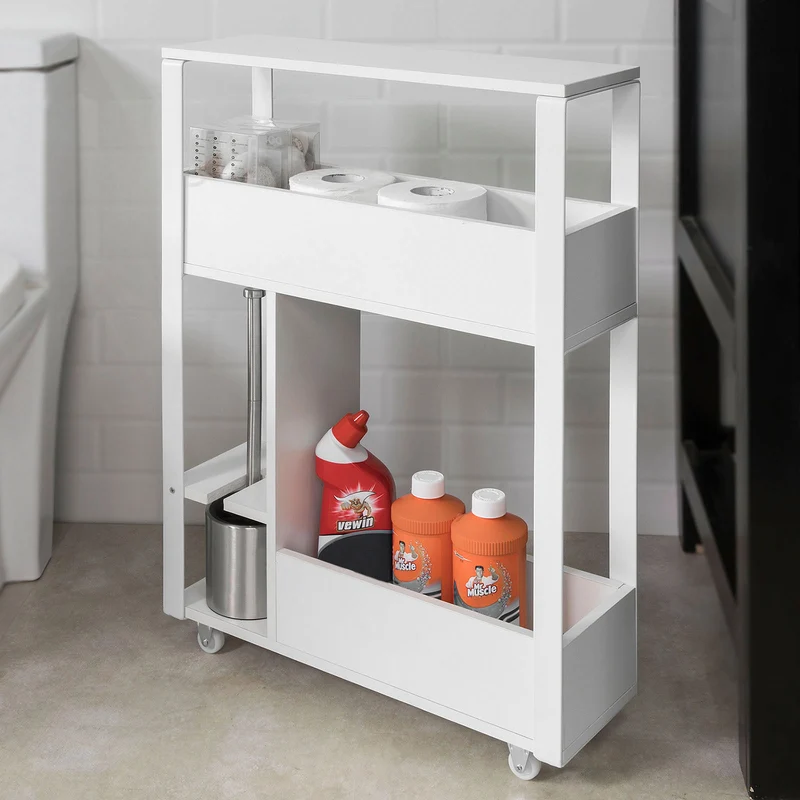 sebuyfr.comG270-W Meuble de Rangement Salle de Bain Support Papier Toilette Meuble WC
