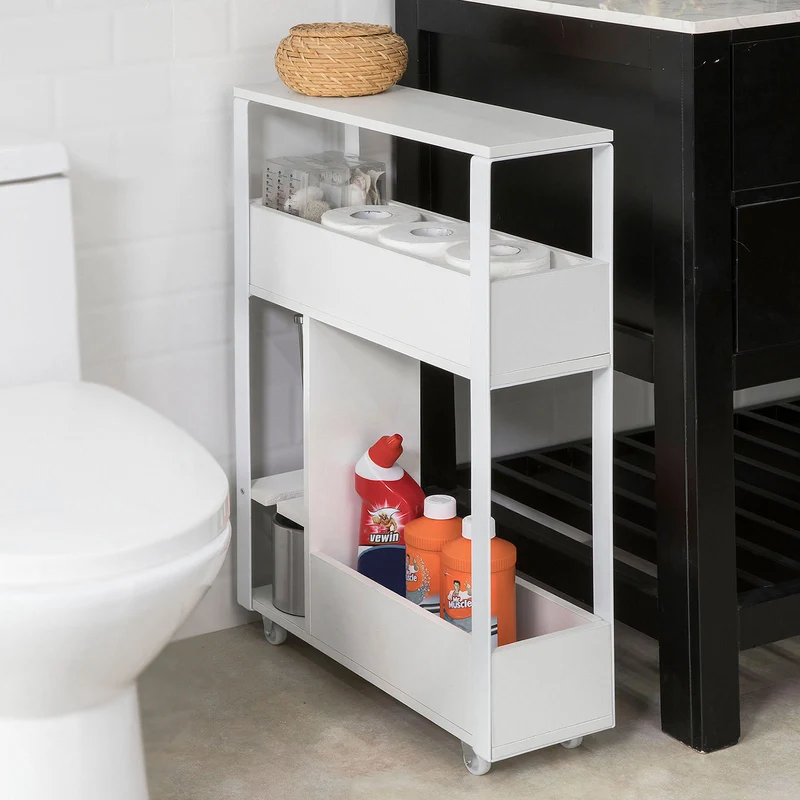 sebuyfr.comG270-W Meuble de Rangement Salle de Bain Support Papier Toilette Meuble WC