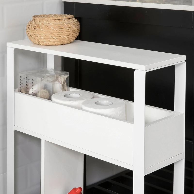 sebuyfr.comG270-W Meuble de Rangement Salle de Bain Support Papier Toilette Meuble WC