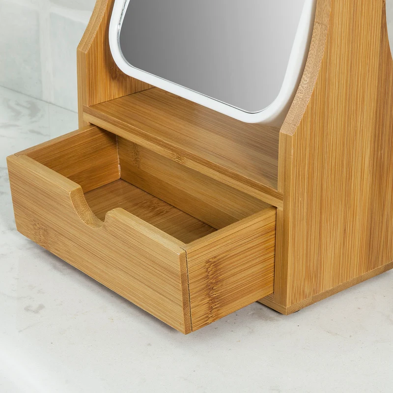 sebuyfr.comG245-N Miroir de Table Miroir de Maquillage Coiffeuse en bois Miroir pivotant