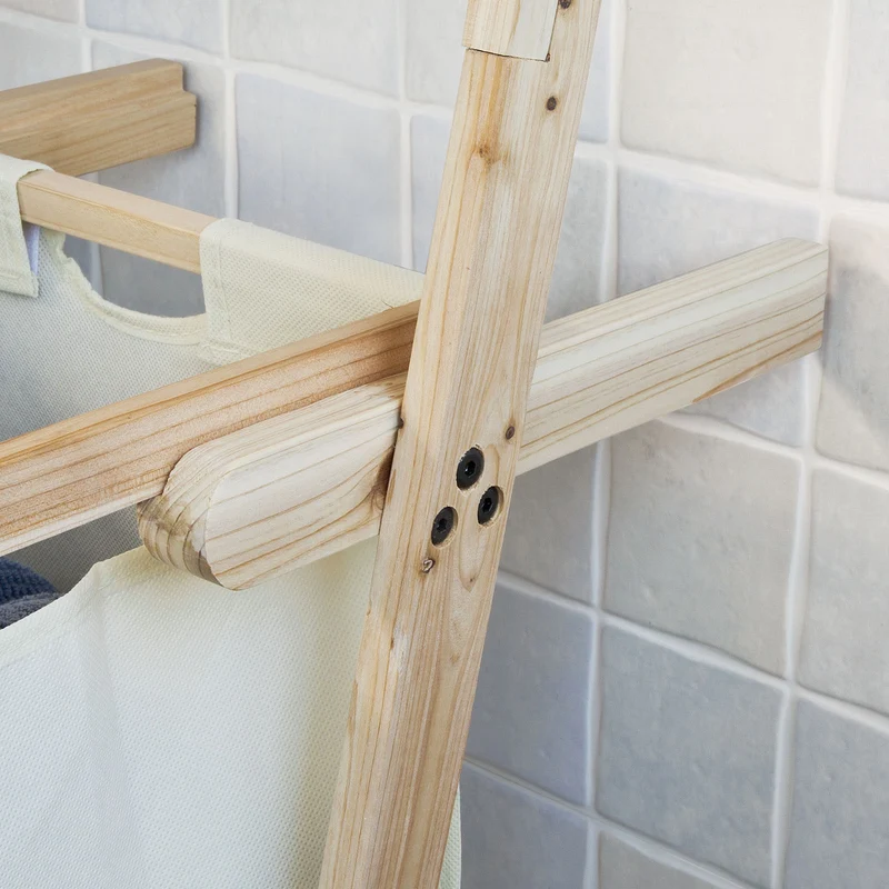 sebuyfr.comG160-N Étagère murale style échelle avec 1 Panier à linge amovible