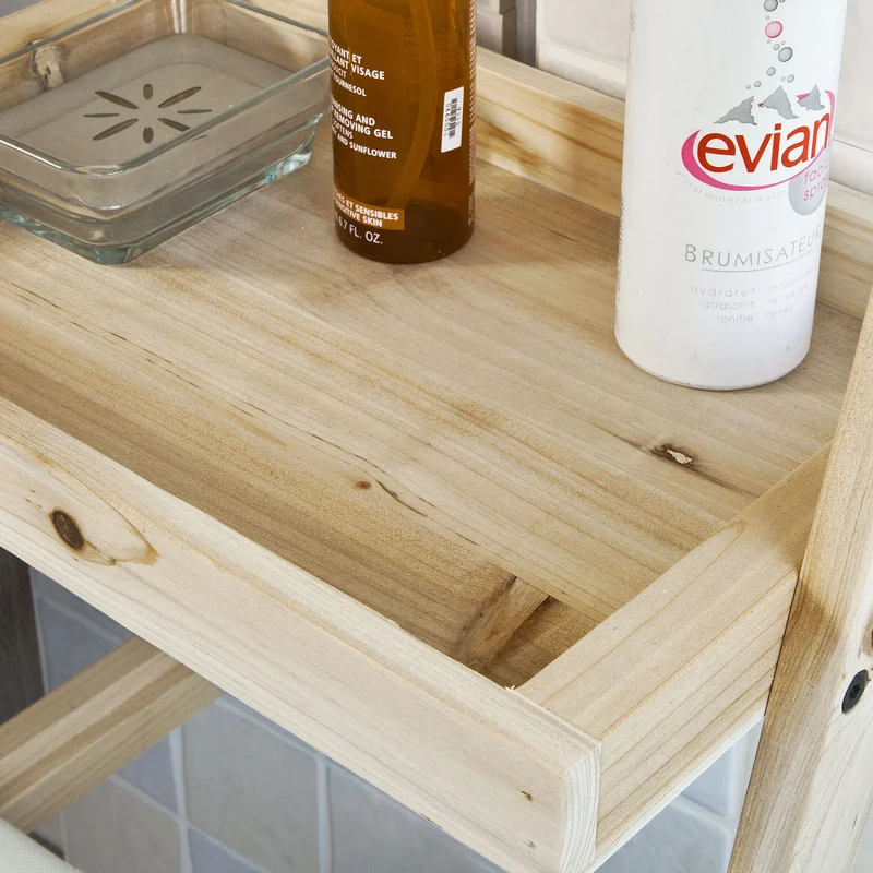 sebuyfr.comG160-N Étagère murale style échelle avec 1 Panier à linge amovible