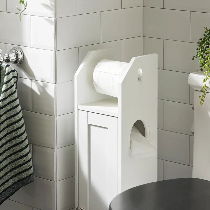 sebuyfr.comG135-W Support Papier Toilette Armoir Porte-papier Toilettes Porte Brosse WC