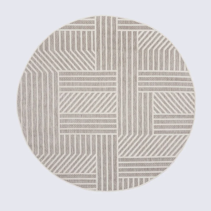 Tapis rond extérieur Blocks naturel 160x160cm