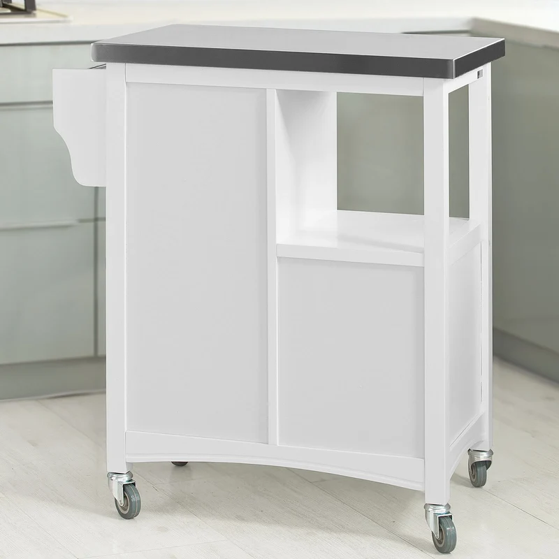 SoBuy FKW37-W Desserte sur roulettes avec Plan de Travail Résistant aux Empreintes