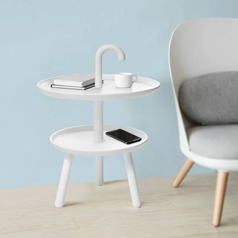 SoBuy FBT71-W Table d’Appoint Design Guéridon Table Basse à 2 Niveaux de Haute Qualité