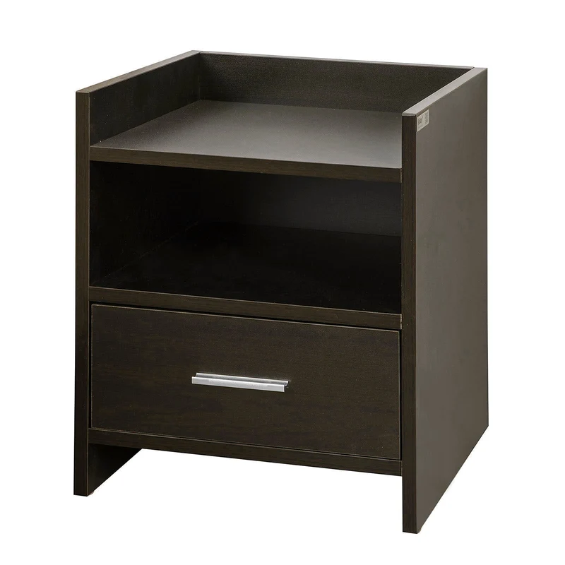 SoBuy FBT66-BR Table de Chevet Table de Nuit Bout de Canapé avec 1 Tiroir 1 Niche