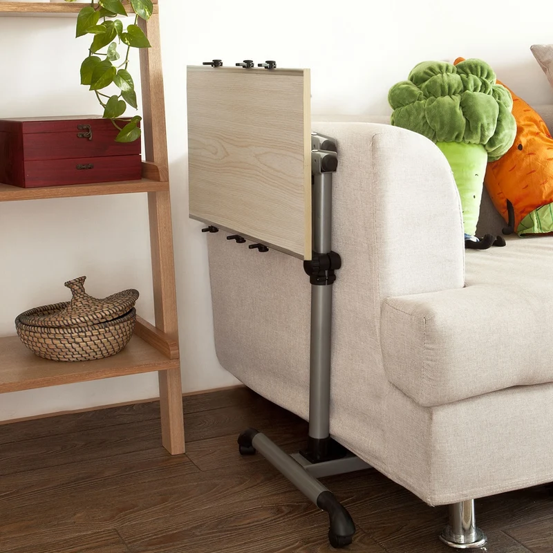 SoBuy FBT07N-W Table de lit pour ordinateur portable avec plateau inclinable à hauteur réglable