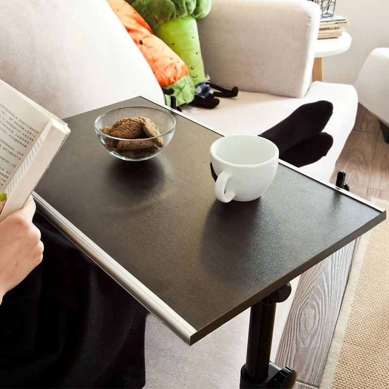 SoBuy FBT07N-BR Table de lit avec plateau inclinable pour ordinateur portable reglable en hauteur