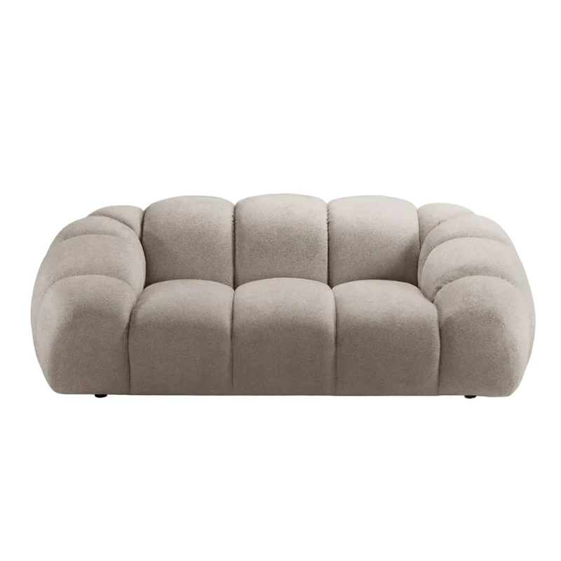 Canapé MICADONI Diana 2 places en velours structuré beige foncé