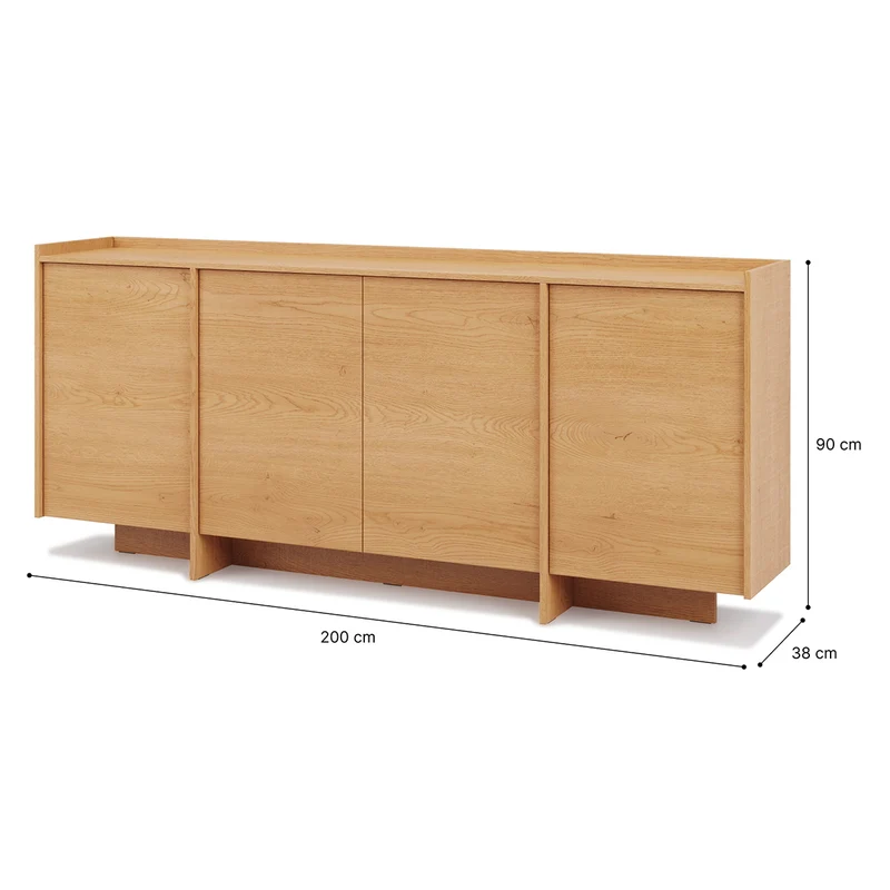 Buffet 4 portes Japandi Bois