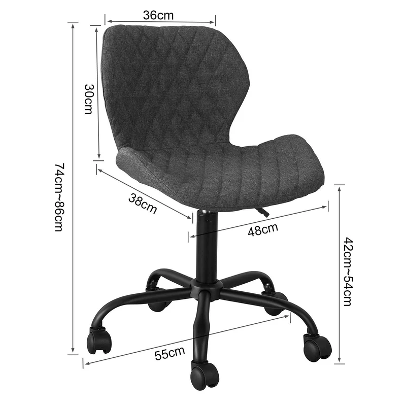 SoBuy FST65-HG Chaise de Bureau Ergonomique Fauteuil Pivotant pour Ordinateur
