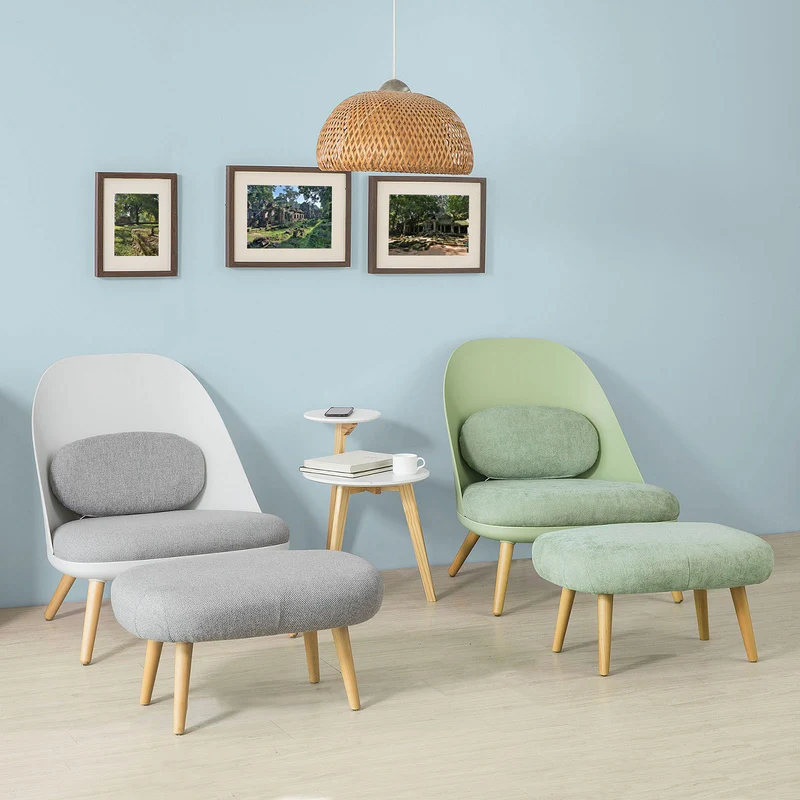 SoBuy FST63-HG Fauteuil Relax avec Repose-Pieds Tabouret Chauffeuse Salon Chambre