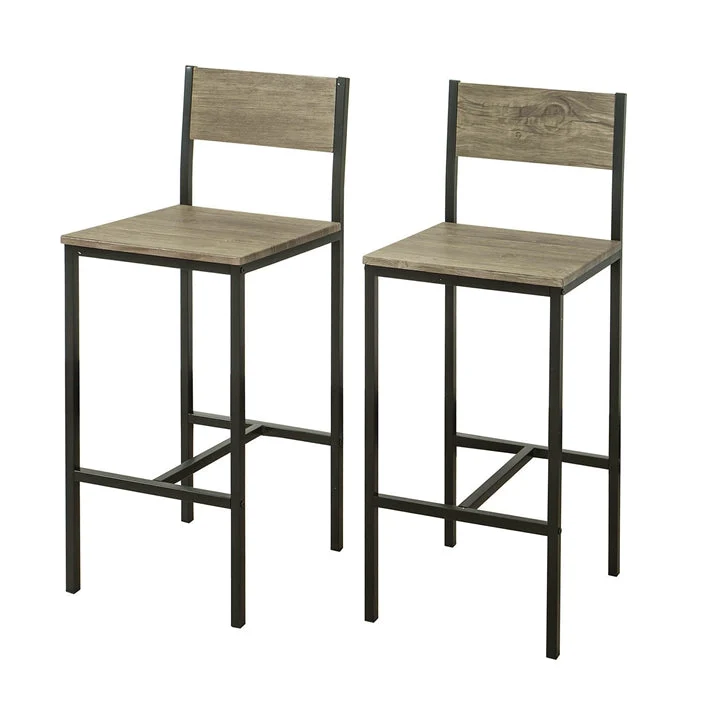 SoBuy FST53x2 Lot de 2 Chaises Tabourets de Bar Cuisine Chaises de Bar, avec Repose-Pieds