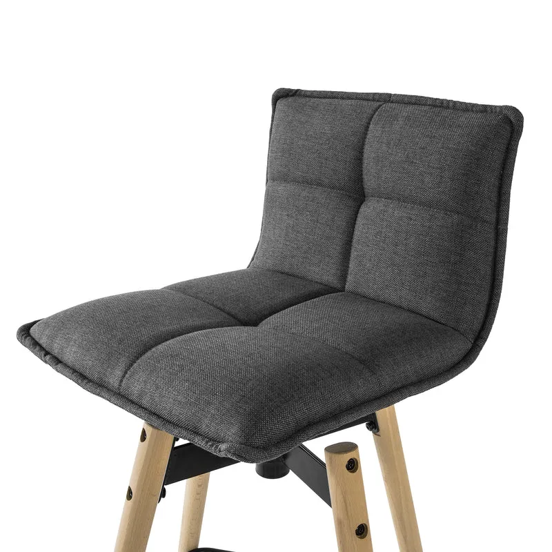 SoBuy FST45-DGx2 Lot de 2 Tabourets de Bar Cuisine rotatifs avec Dossier et Repose-Pieds