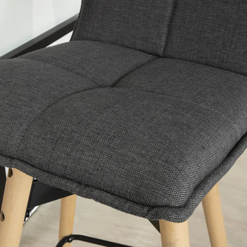SoBuy FST45-DG Tabouret de bar cuisine rotatif à 360° avec dossier et repose-pieds