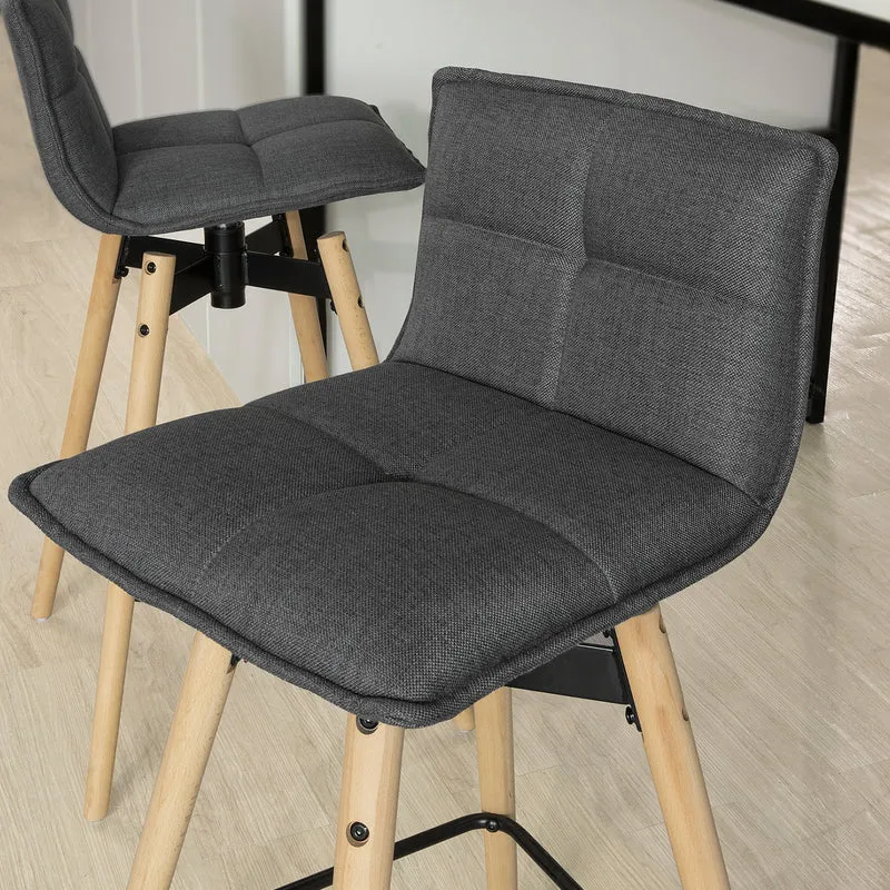 SoBuy FST45-DG Tabouret de bar cuisine rotatif à 360° avec dossier et repose-pieds