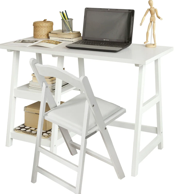 SoBuy FST06-W Chaise pliante en bois avec assise rembourrée, Chaise pliable pour Cuisine