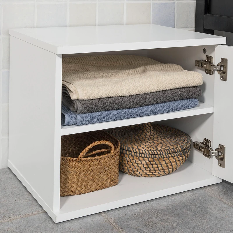 SoBuy FSR46-W Banc de rangement salle de bain panier à linge meuble d'entrée