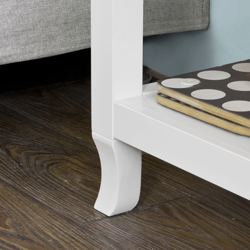 SoBuy FSB06-W Table Console table d’appoint 2 étagères, Blanc