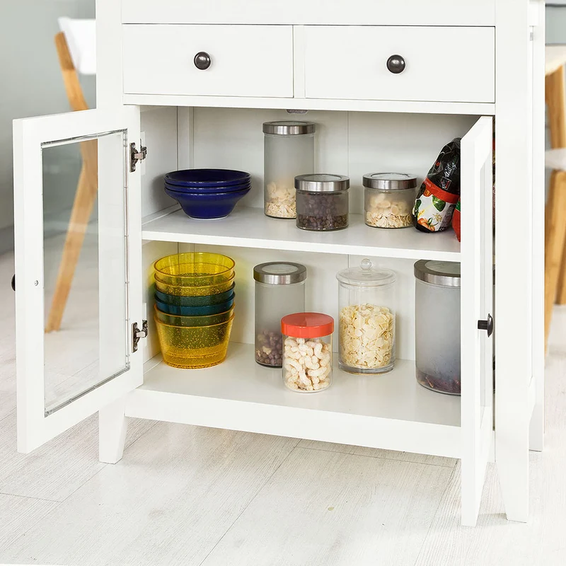 SoBuy FSB05-W Buffet Commode Armoire de Rangement -2 tiroirs 2 portes- Coloris