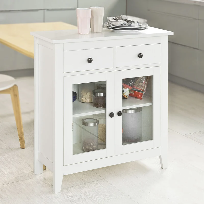 SoBuy FSB05-W Buffet Commode Armoire de Rangement -2 tiroirs 2 portes- Coloris
