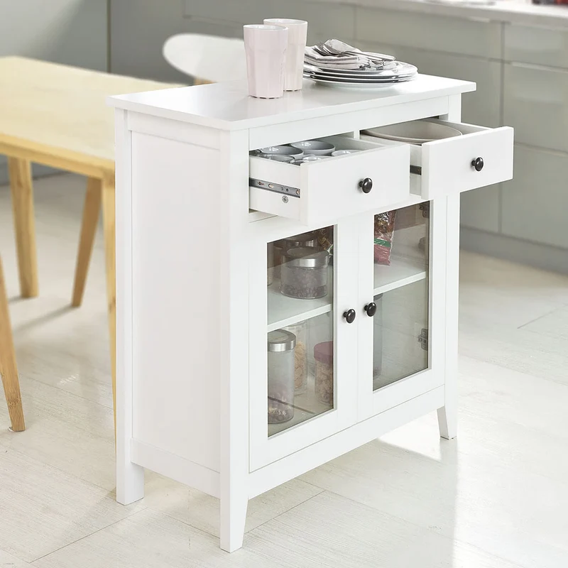 SoBuy FSB05-W Buffet Commode Armoire de Rangement -2 tiroirs 2 portes- Coloris