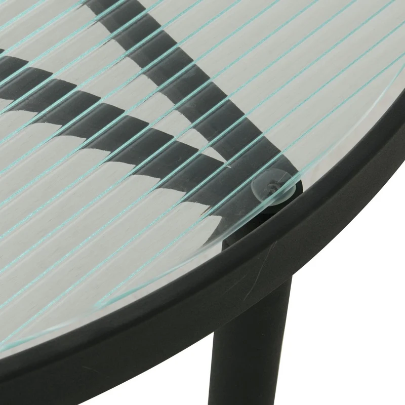 Table basse Eris en métal noir et verre ondulé