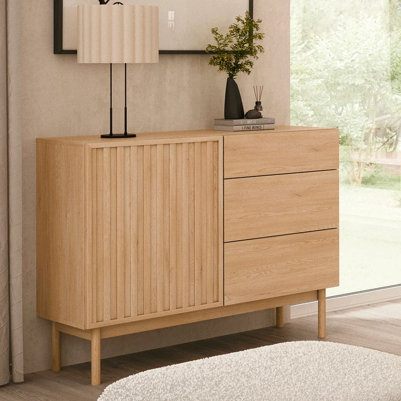 Buffet 1 porte 3 tiroirs Idor Bois