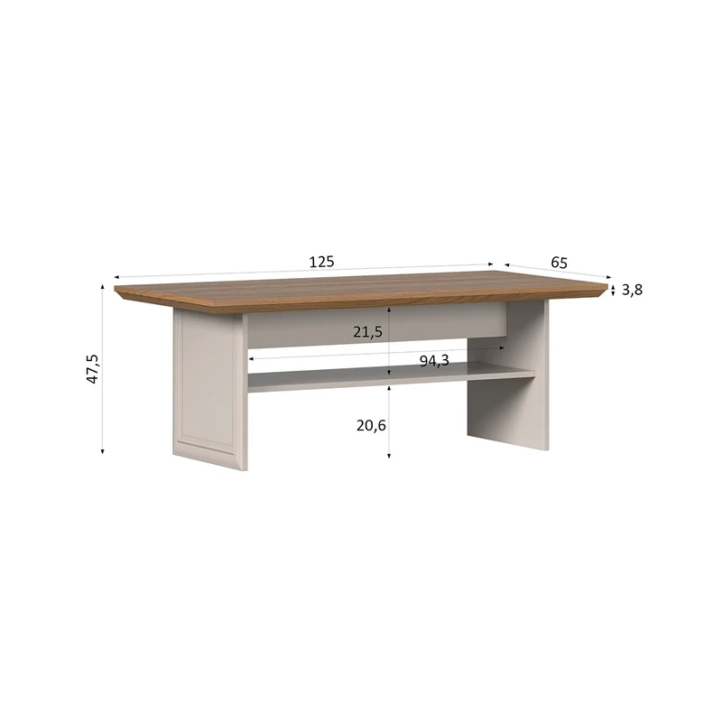 Table basse Dulci Cachemire et Bois