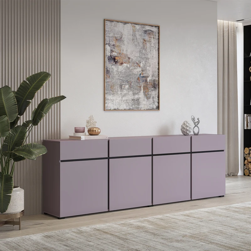 Buffet 4 portes 4 tiroirs Lilia Violet