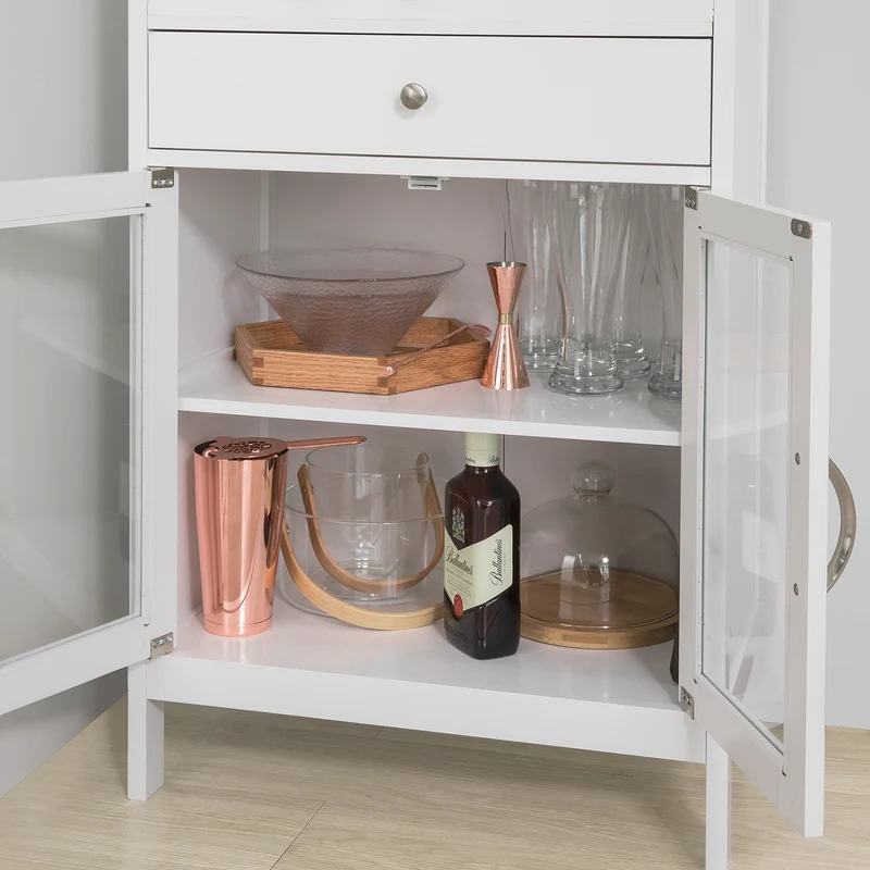 SoBuy FSB24-W Buffet Commode Armoire de Rangement avec Porte-Bouteilles