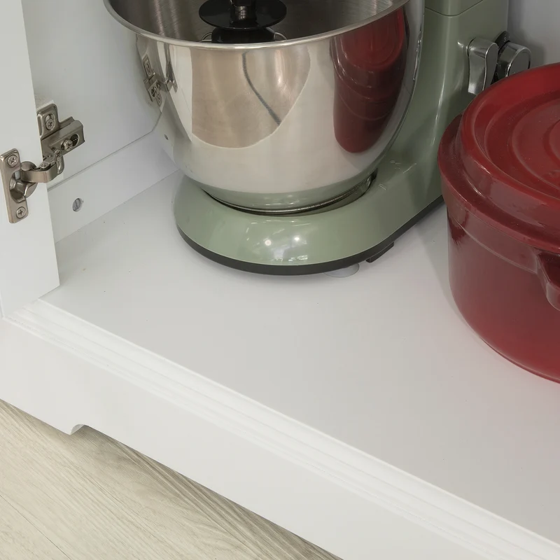 SoBuy FKW84-WN Desserte sur roulettes Meuble de Cuisine de Service Roulant avec Plans de Travail Rabattable, Grande Armoire de Rangement