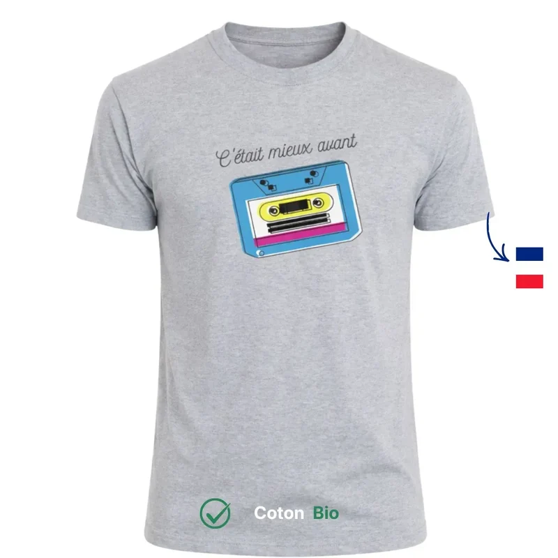 T-shirt Homme gris | C'était mieux avant LA K7
