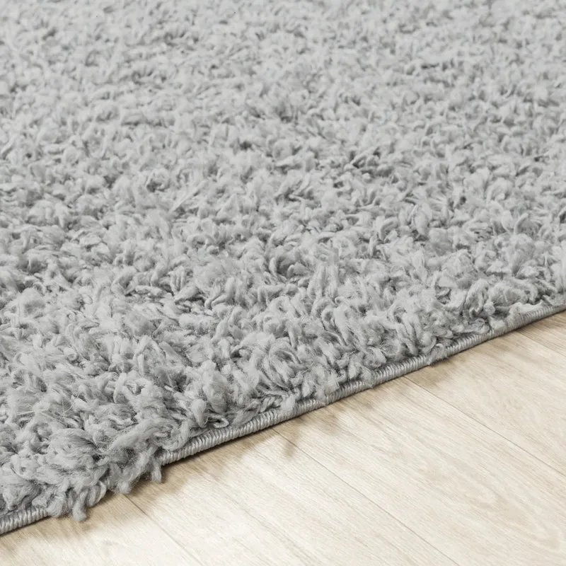 Tapis Rond Shaggy Moderne Gris Rond Boracay