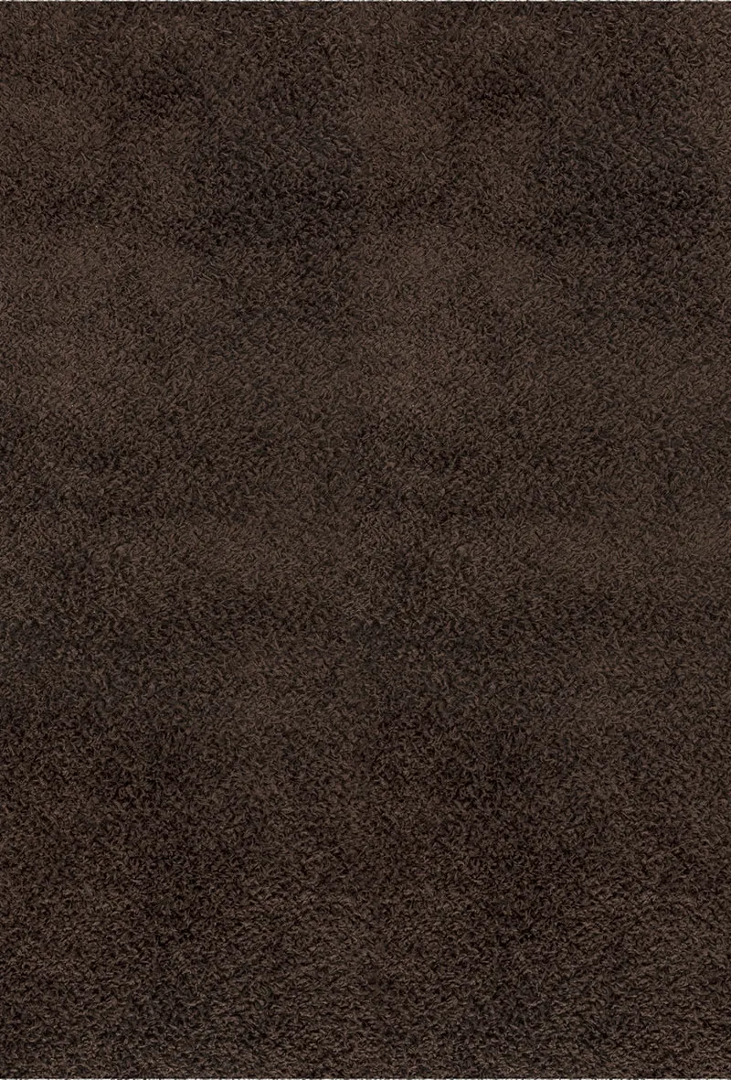 Tapis Shaggy Moderne Marron Foncé Boracay