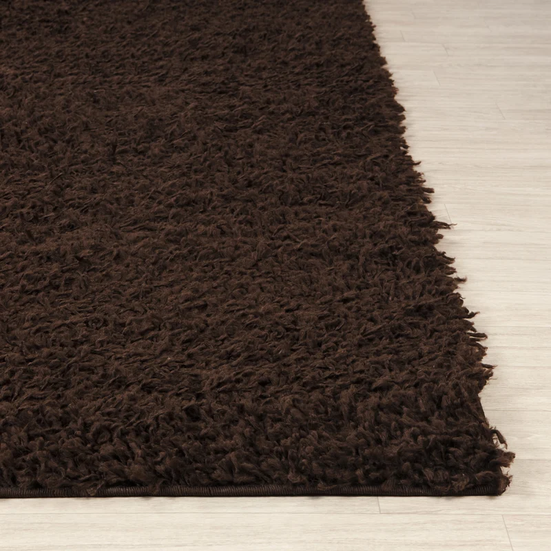 Tapis Shaggy Moderne Marron Foncé Boracay