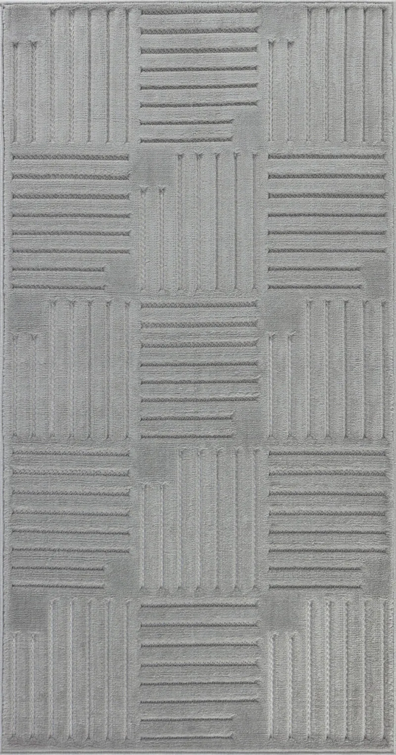 Tapis d'Intérieur/Extérieur Scandinave Moderne Gris Curico