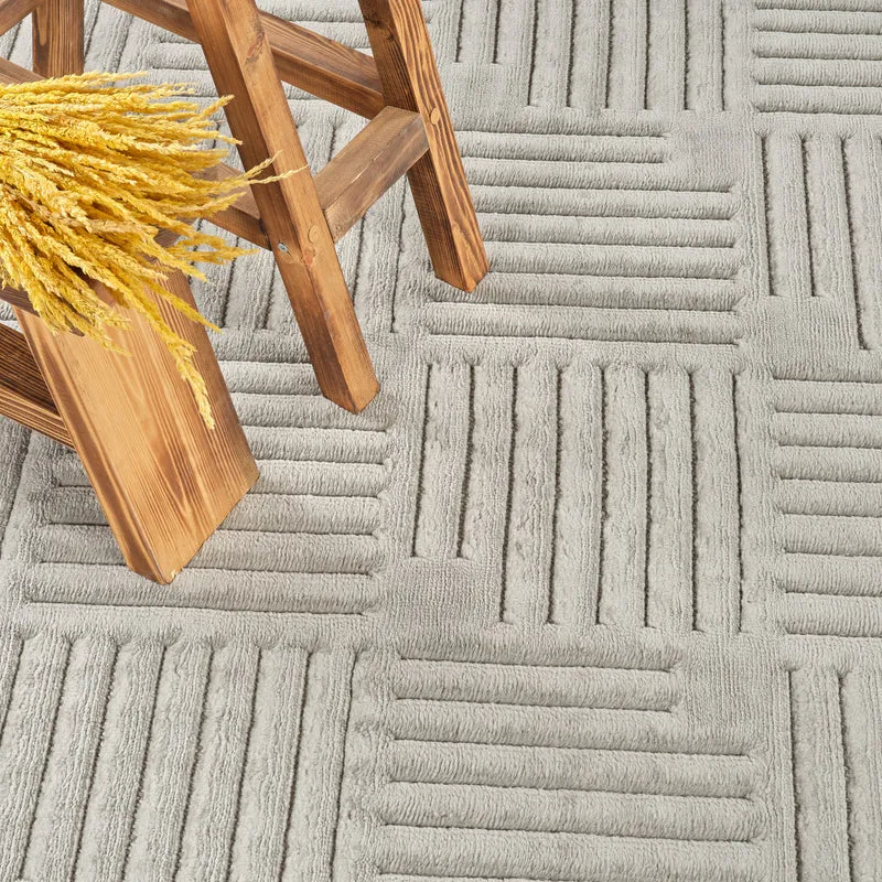 Tapis d'Intérieur/Extérieur Scandinave Moderne Gris Curico