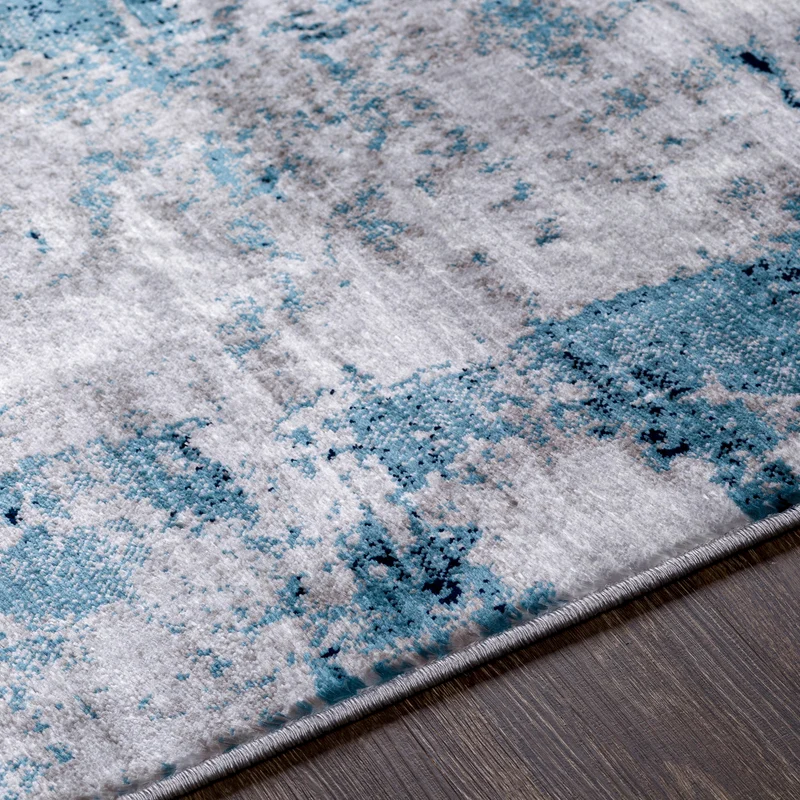 Tapis Abstrait Moderne Bleu/Gris Helsinki